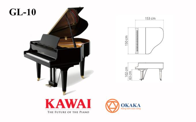 Là cây “baby grand” cổ điển với chiều dài 153cm, đàn piano Kawai GL-10 thể hiện tay nghề khéo léo cùng sự chăm chút tỉ mỉ của các nghệ nhân chế tạo đàn piano cơ Kawai, hứa hẹn sẽ làm hài lòng cả những người chơi khó tính nhất.