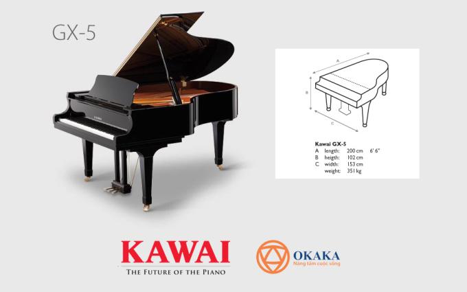 Với âm thanh sống động và sức mạnh tuyệt vời, đàn piano Kawai GX-5 là cây grand piano thích hợp với mọi sự kiện trình diễn của các nghệ sĩ, đặc biệt đáp ứng mọi yêu cầu âm nhạc và phù hợp với mọi địa điểm biểu diễn.