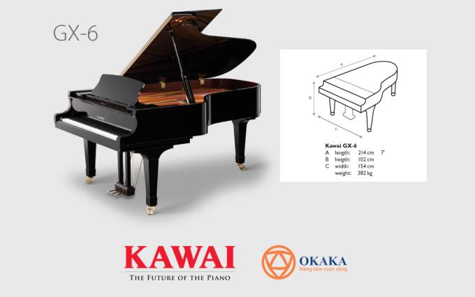 Đàn piano Kawai GX-6 với âm thanh tinh tế và vẻ đẹp lộng lẫy xứng đáng là nhạc cụ thích hợp cho các phòng hòa nhạc lớn nhất hoặc các studio chuyên nghiệp.
