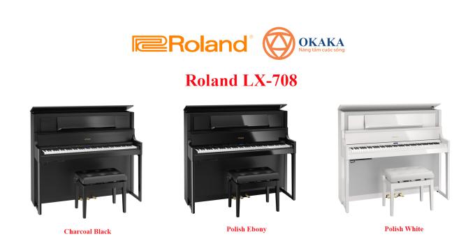 Là model hàng đầu của dòng LX-700 series, đàn piano điện Roland LX-708 tái tạo trải nghiệm tuyệt vời khi chơi trên một cây đại dương cầm truyền thống nhờ thiết kế tủ đàn cao hơn và nắp đàn có thể mở ra đi kèm bàn phím Hybrid Grand cùng hệ thống 8 loa cao cấp.