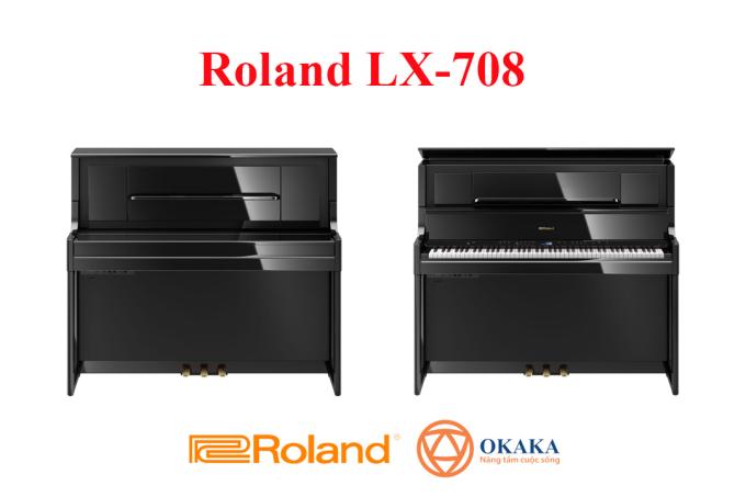 Là model hàng đầu của dòng LX-700 series, đàn piano điện Roland LX-708 tái tạo trải nghiệm tuyệt vời khi chơi trên một cây đại dương cầm truyền thống nhờ thiết kế tủ đàn cao hơn và nắp đàn có thể mở ra đi kèm bàn phím Hybrid Grand cùng hệ thống 8 loa cao cấp.